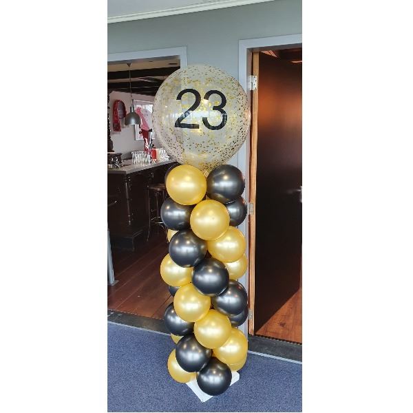 Pilaar 2 meter inclusief confetti topballon & leeftijd