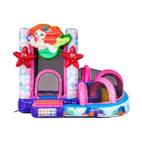 Springkussen Mini Zeemeermin Met Glijbaan Springkussen Mini Zeemeermin Met Glijbaan