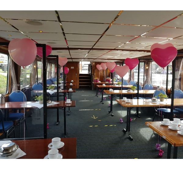 Vloer decoratie 1 hart ballon pastel