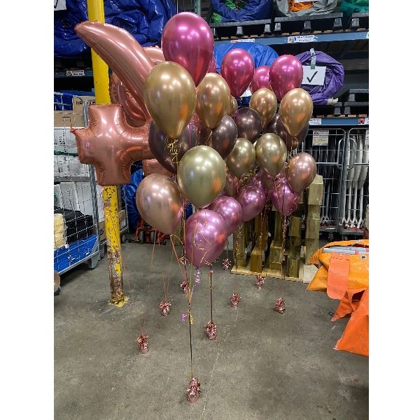 Vloer decoratie 6 ballonnen Chrome