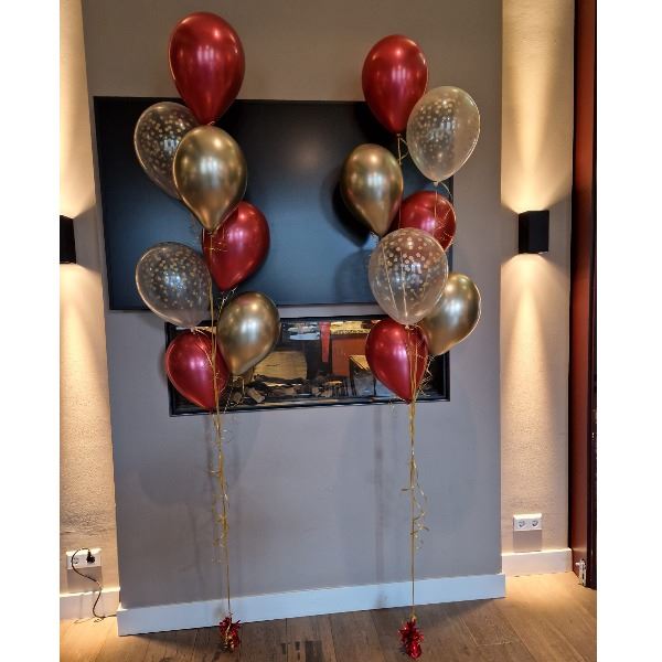 Vloer decoratie 7 ballonnen Chrome/Bedrukt 
