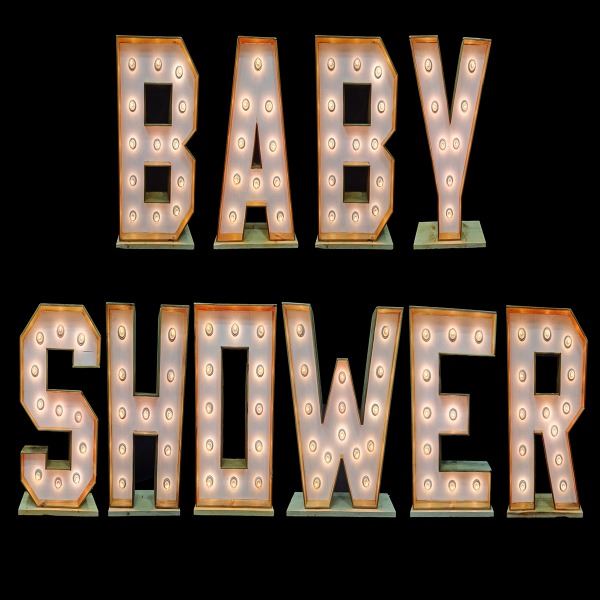 Lichtletter woord: Baby shower