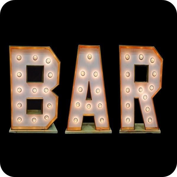 Lichtletter woord: Bar