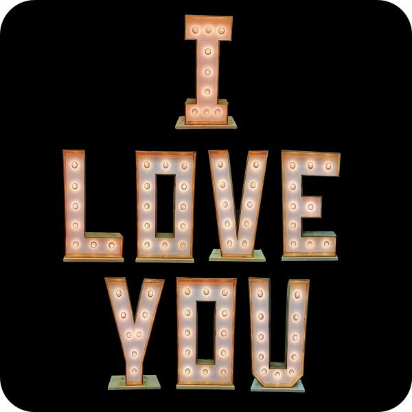 Lichtletter woord: I Love you