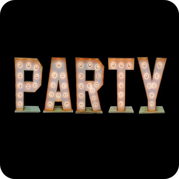 Lichtletter woord: Party