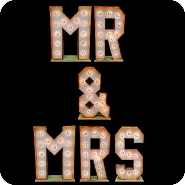 Lichtletter woord: MR & MRS