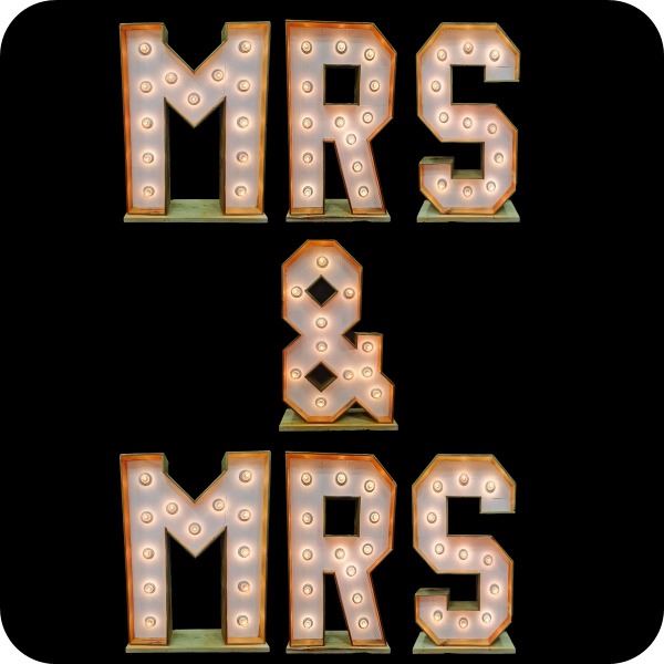Lichtletter woord: MRS & MRS