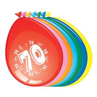 Ballonnen 70 jaar (Ø30cm, 8st)