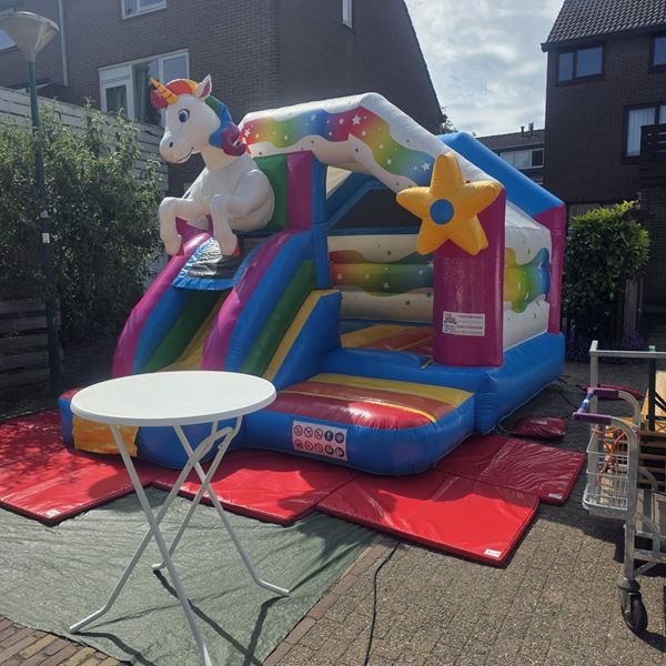 Springkussen Midi Unicorn Glijbaan
