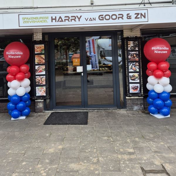 Ballonnenpilaar 2 Meter met Topballon en Eigen Tekst