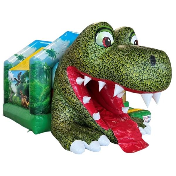 Springkussen Midi mega dino Glijbaan